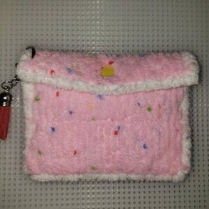 Handmade Mini Pink confetti White trim Wallet